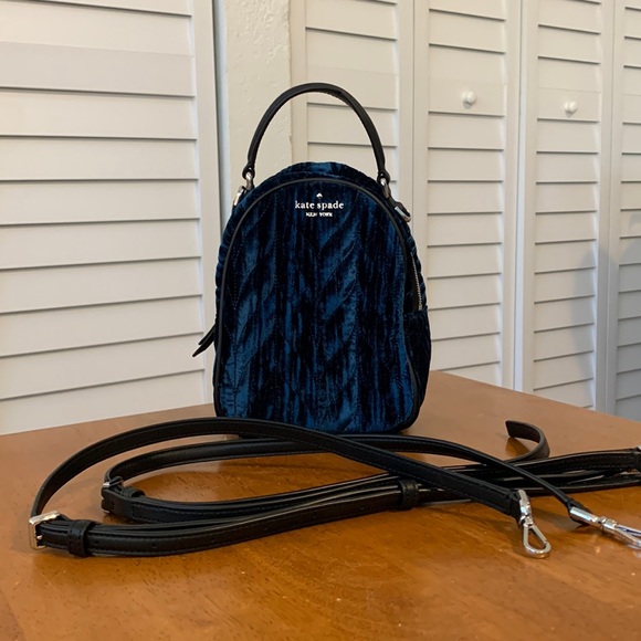 kate spade Bags New Kate Spade Teal Velvet Mini Backpack Poshmark